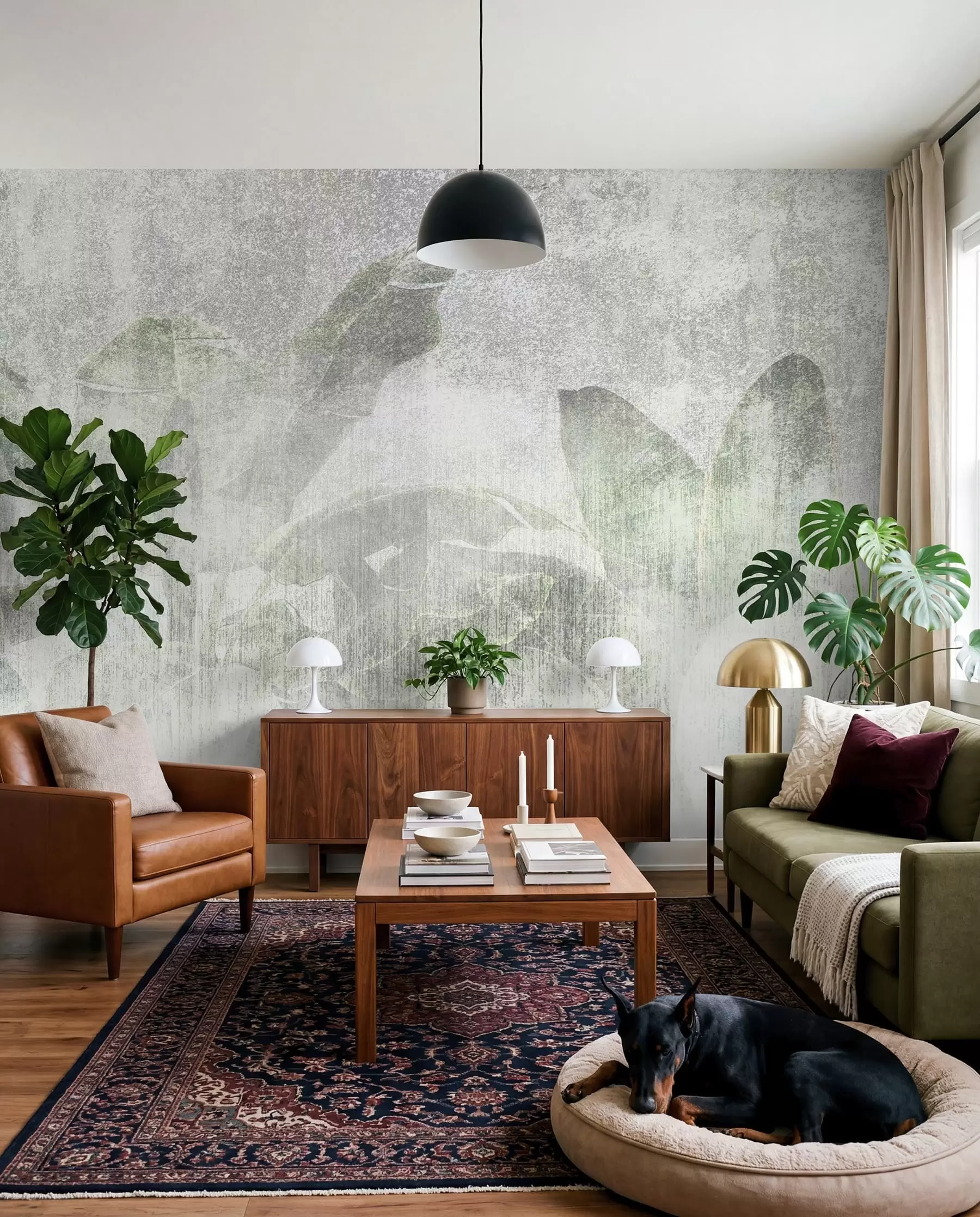 wall murals Тропска палмала стабла поткровљеног стила u97030