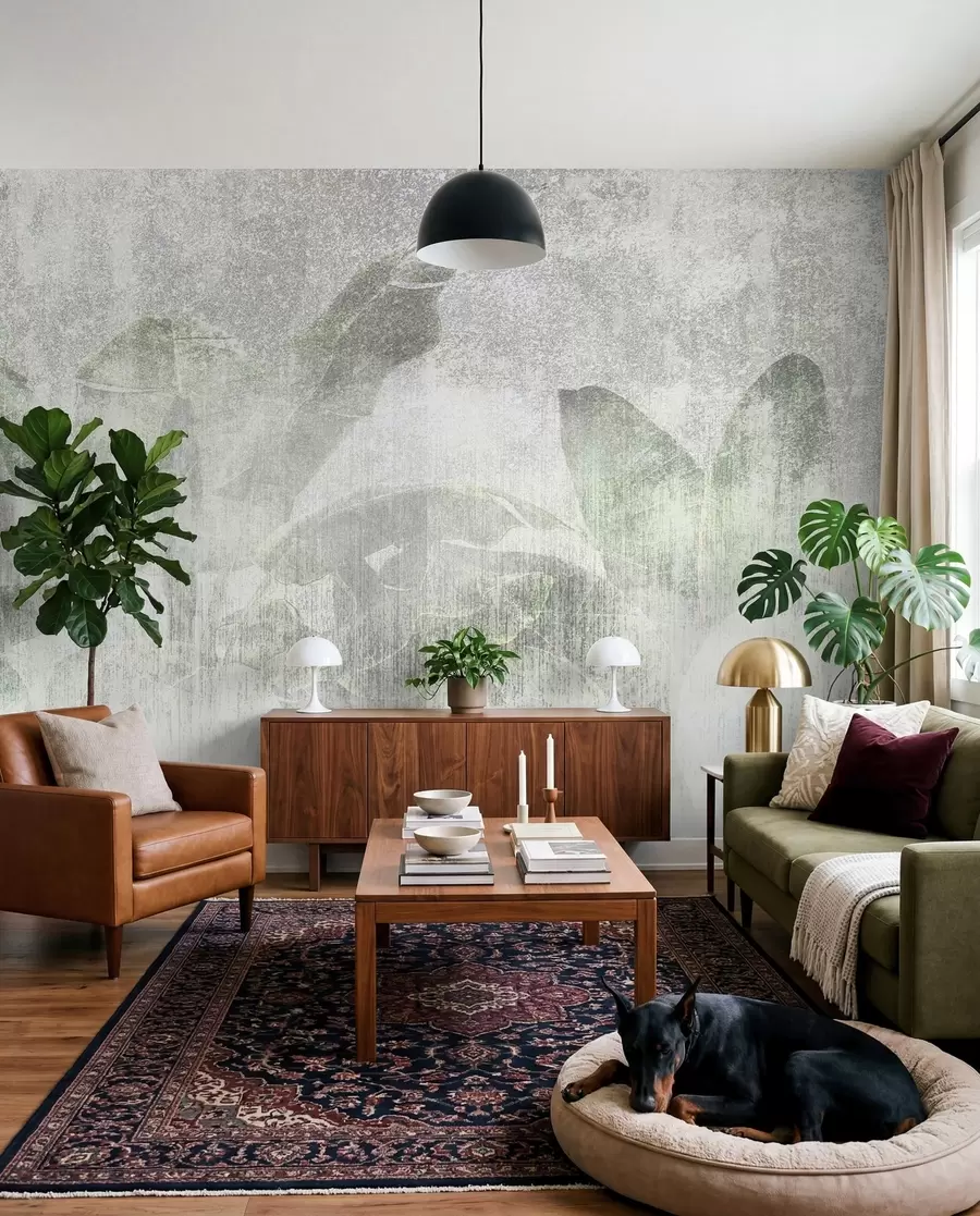 wall murals Тропска палмала стабла поткровљеног стила u97030