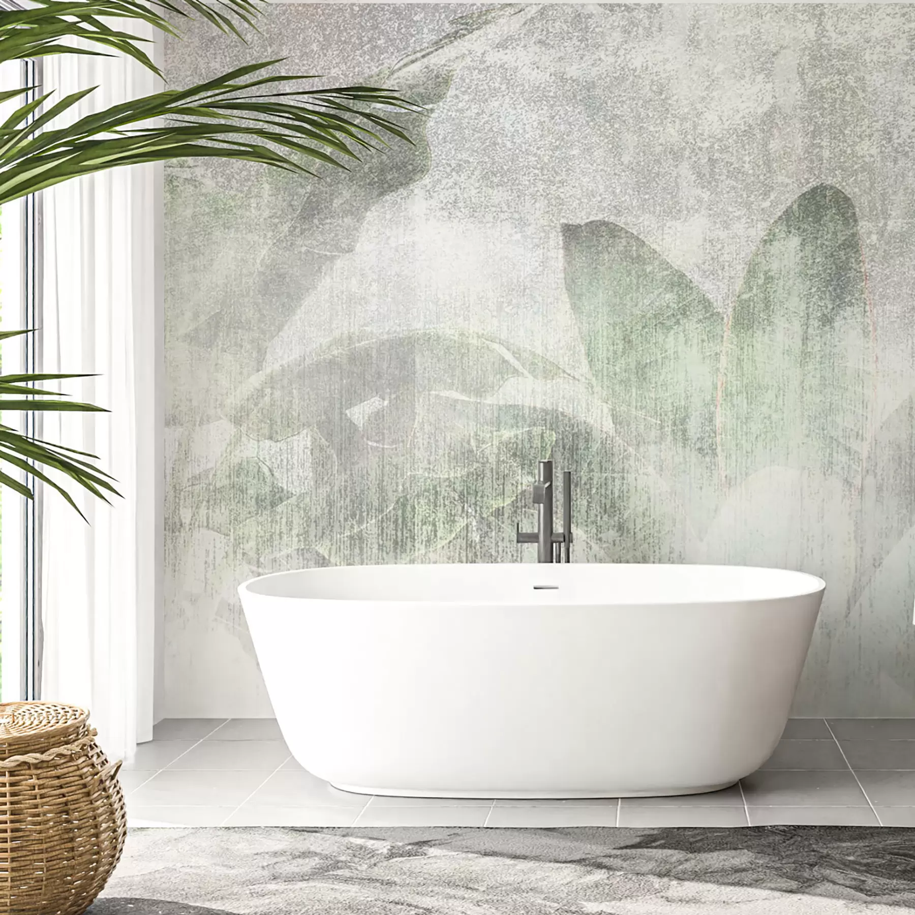 wall murals Тропска палмала стабла поткровљеног стила u97030