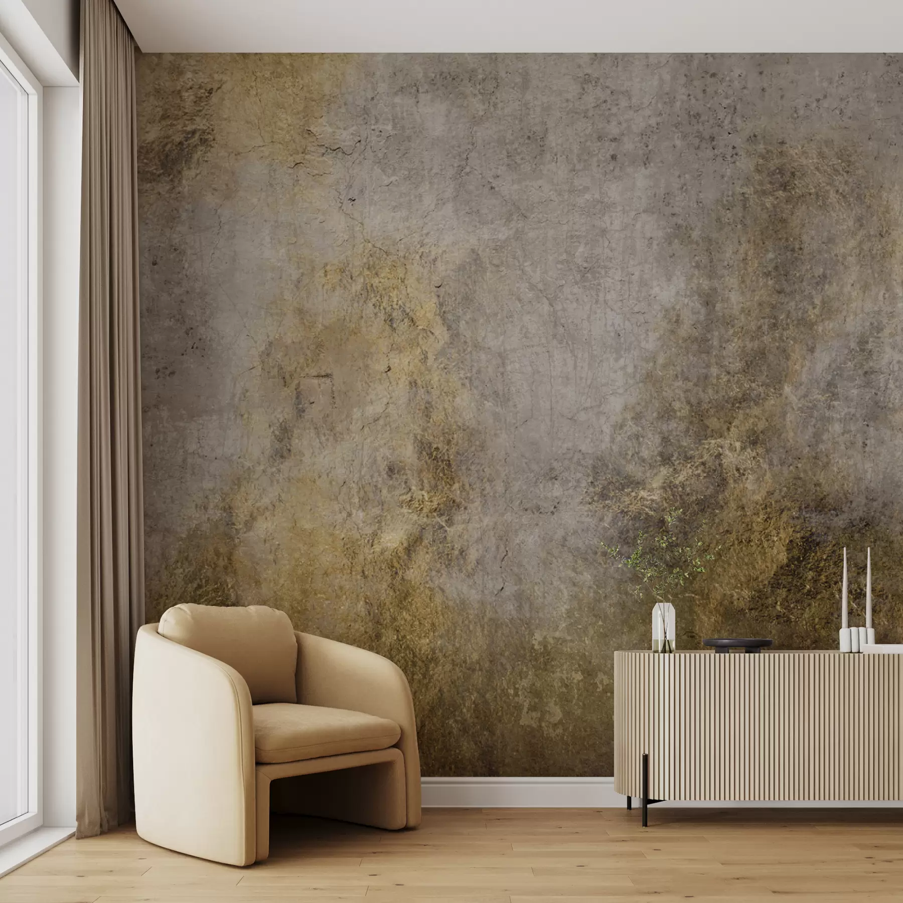 wall murals Русти бетонски зид u97226