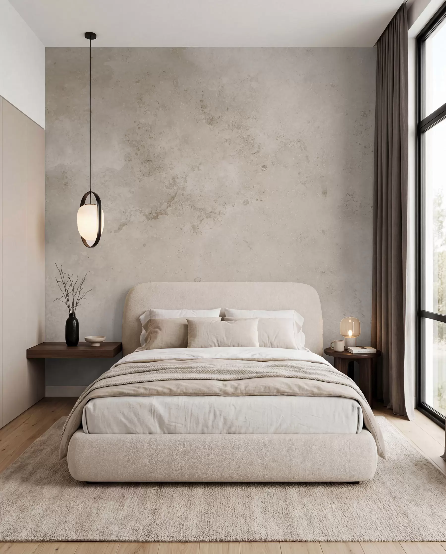 wall murals Беж бетонски зид u97236