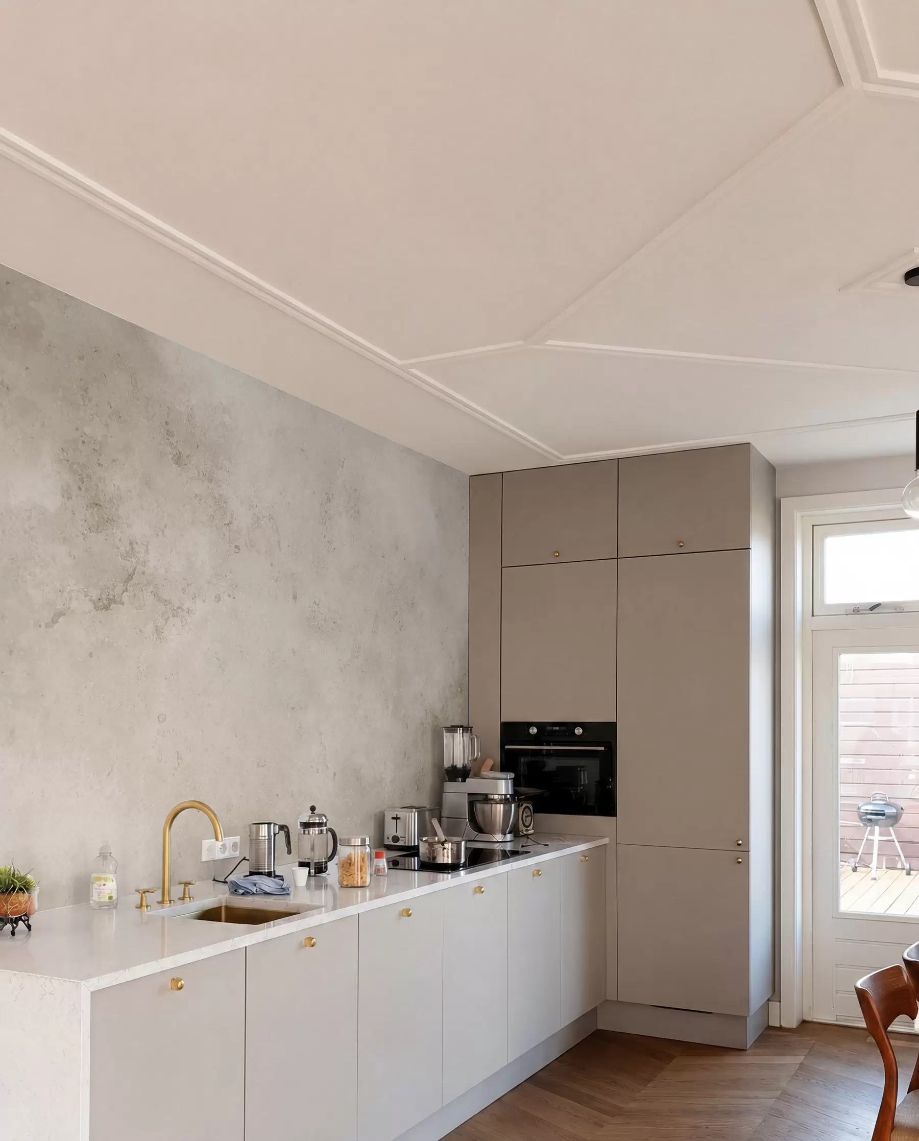 wall murals Беж бетонски зид u97236