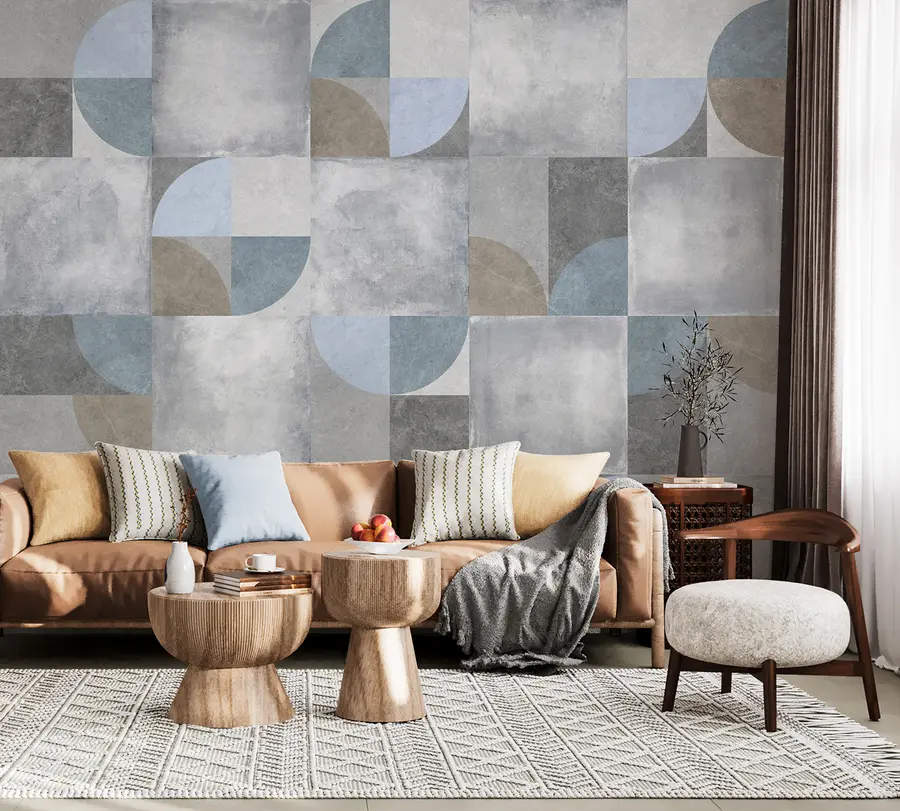 wall murals Апстрактни геометријски узорак са позадином текстуре цемента u97268