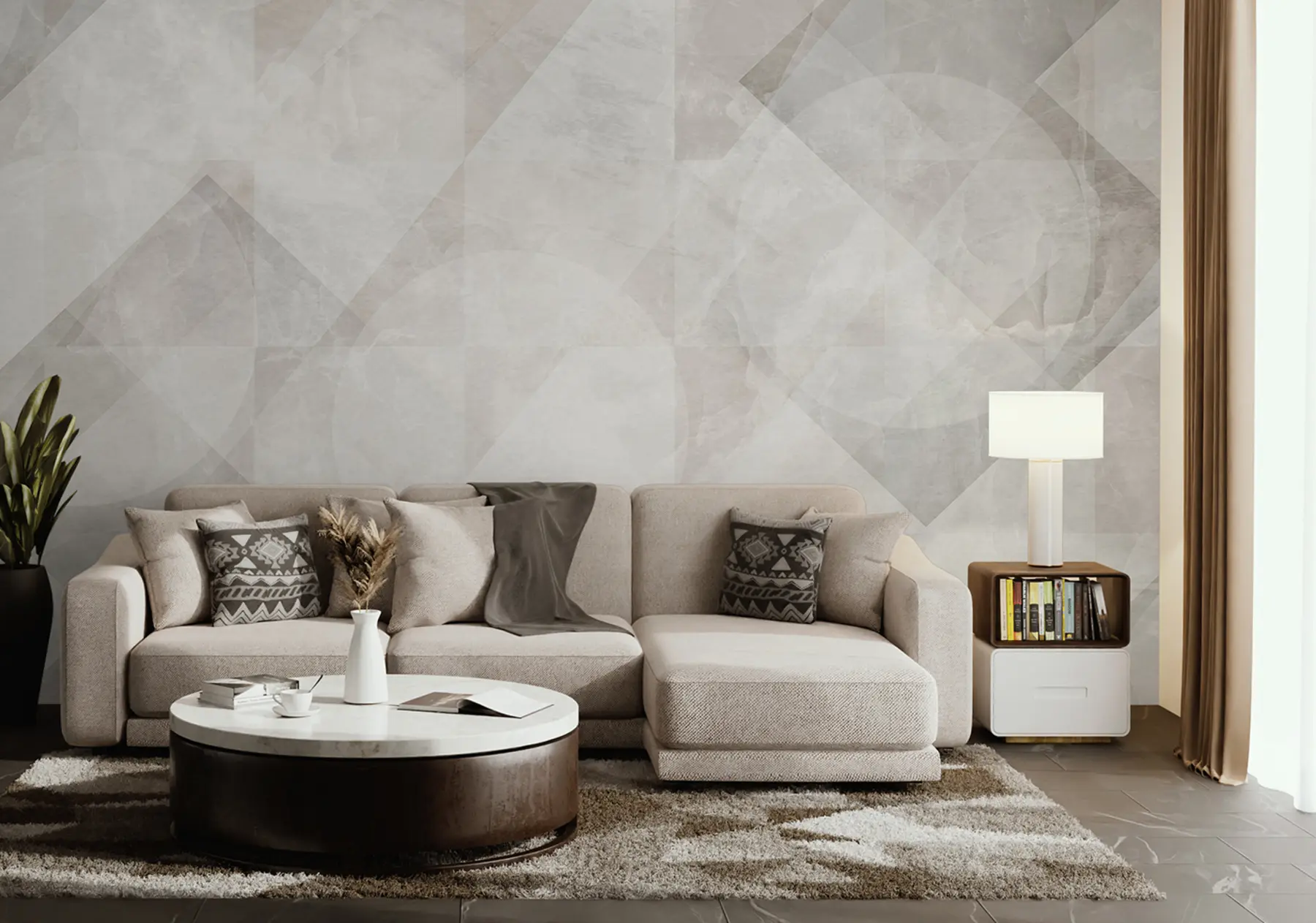 wall murals Геометријска апстракција на мермерној позадини у пастелним бојама u97269