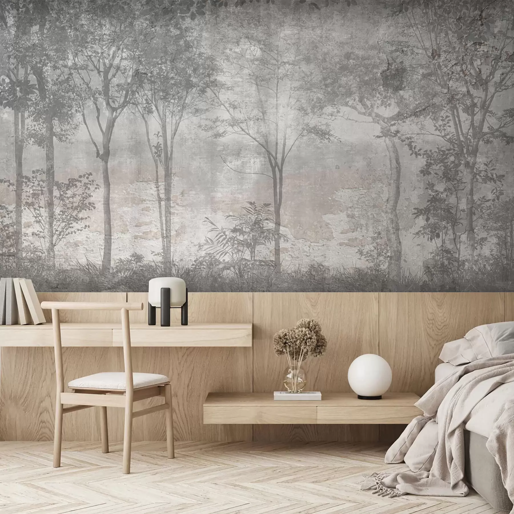 wall murals Слика шуме на каменом зиду u97401
