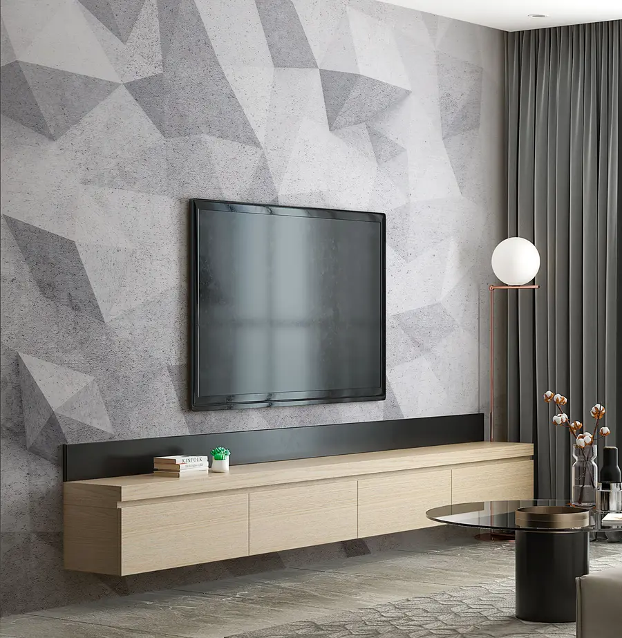 wall murals Сажетак 3Д полигони Грунге Лофт u97336