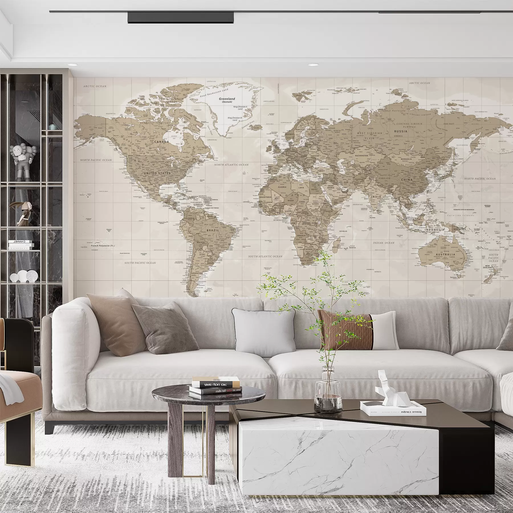 wall murals Винтаге мапа света у поткровљу u97342
