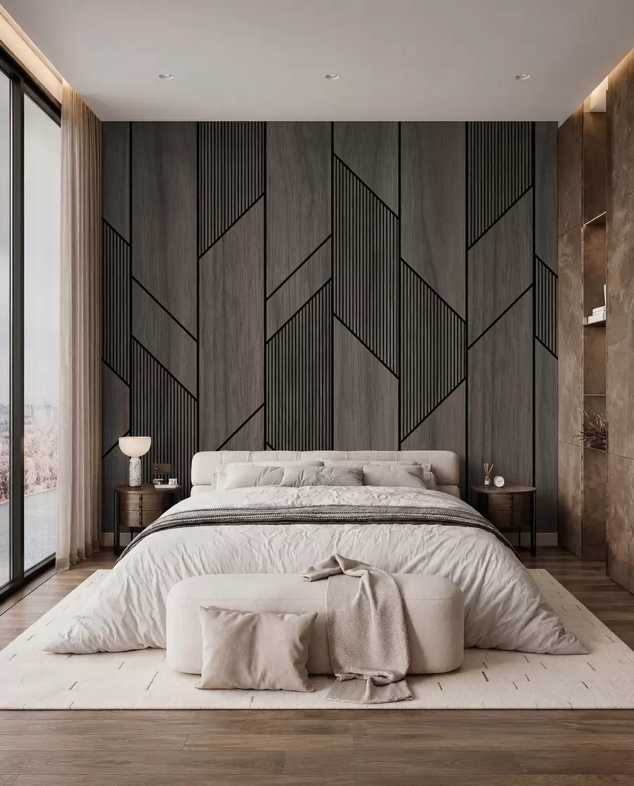 wall murals Геометријске плоче са текстуром дрвета u97427