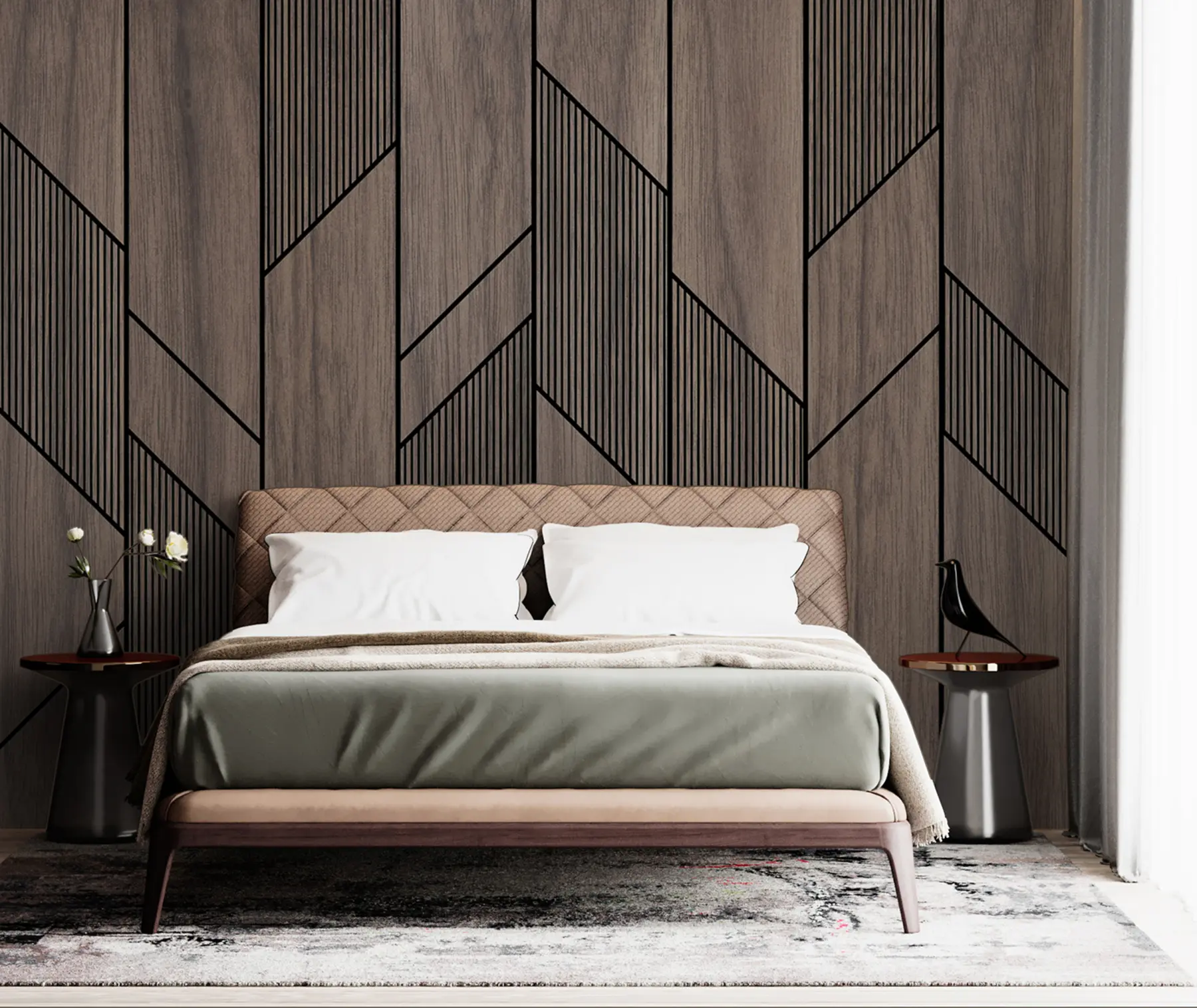 wall murals Геометријске плоче са текстуром дрвета u97427
