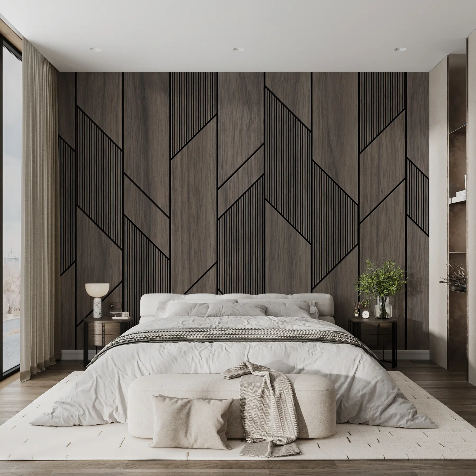 wall murals Геометријске плоче са текстуром дрвета u97427