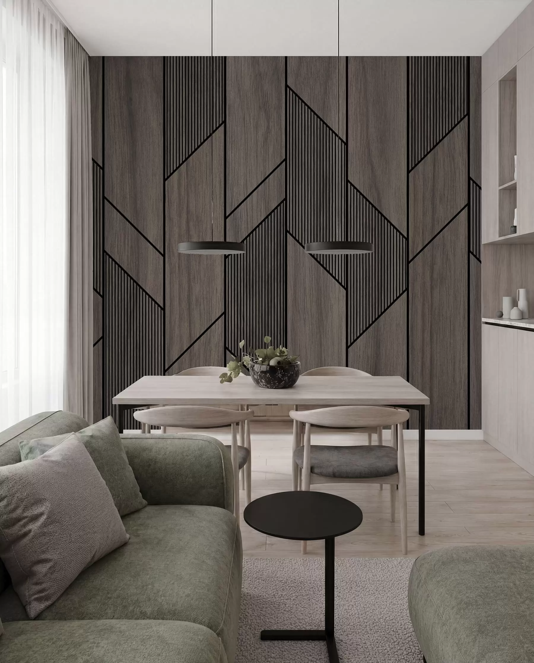 wall murals Геометријске плоче са текстуром дрвета u97427