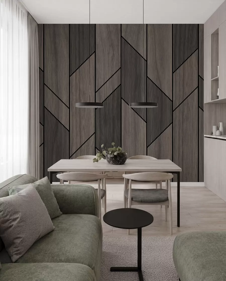 wall murals Геометријске плоче са текстуром дрвета u97427