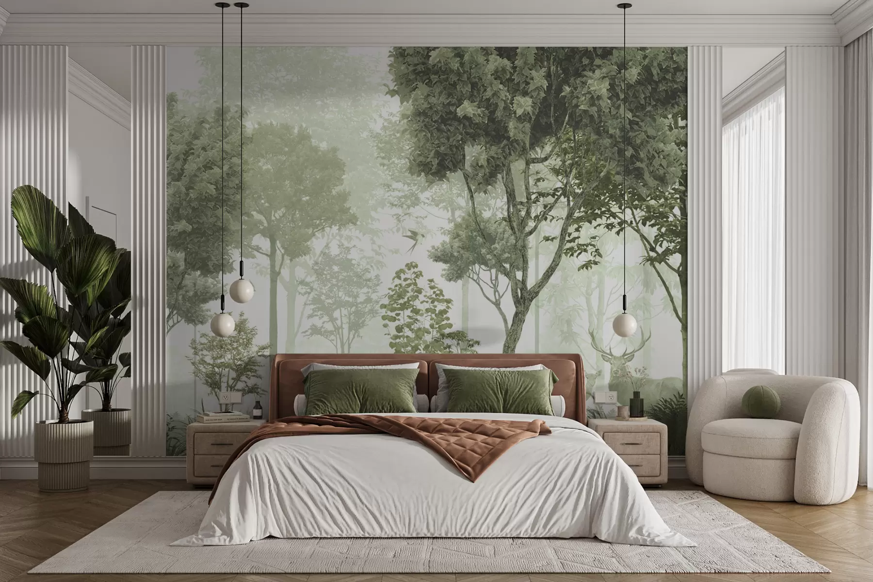 wall murals Чаробна шума у ​​зеленом u72134v2