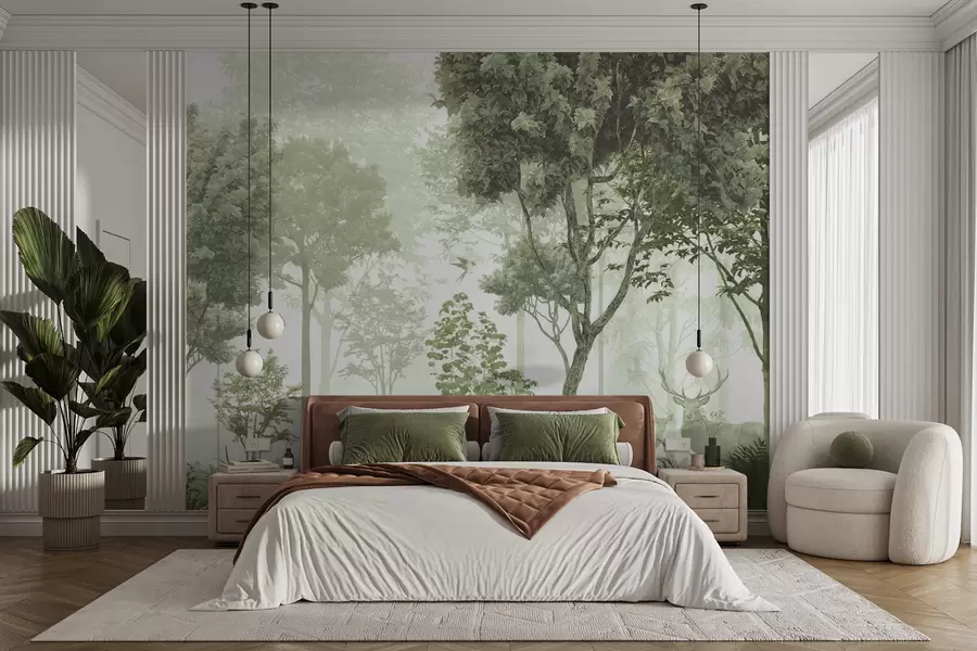 wall murals Чаробна шума у ​​зеленом u72134v2