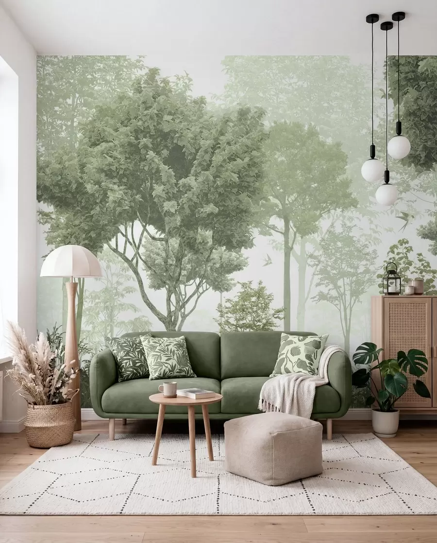 wall murals Чаробна шума у ​​зеленом u72134v2