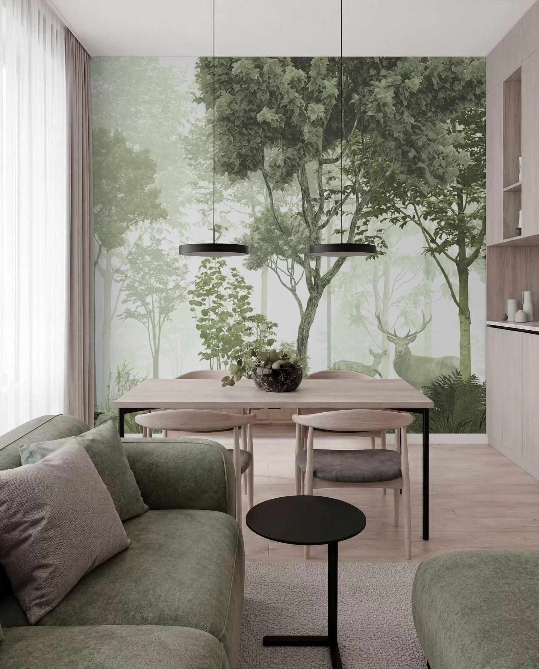 wall murals Чаробна шума у ​​зеленом u72134v2