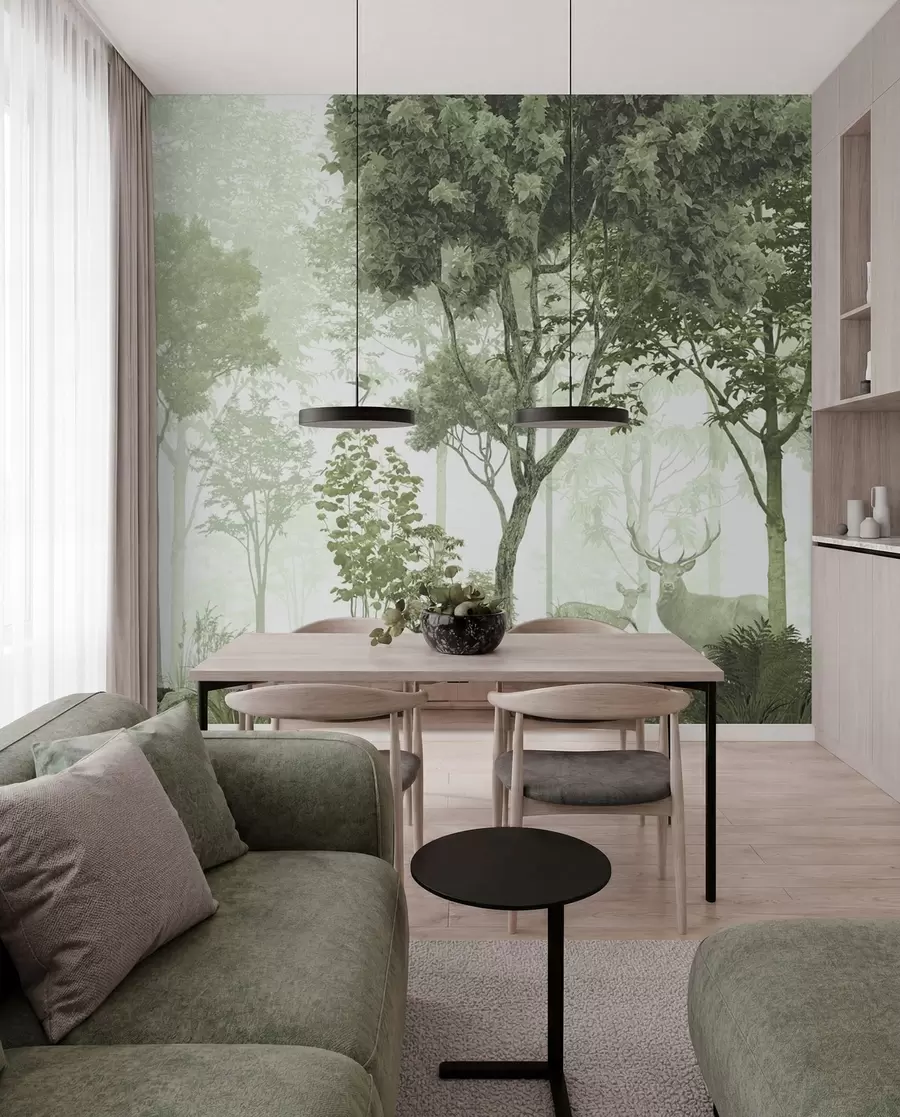 wall murals Чаробна шума у ​​зеленом u72134v2
