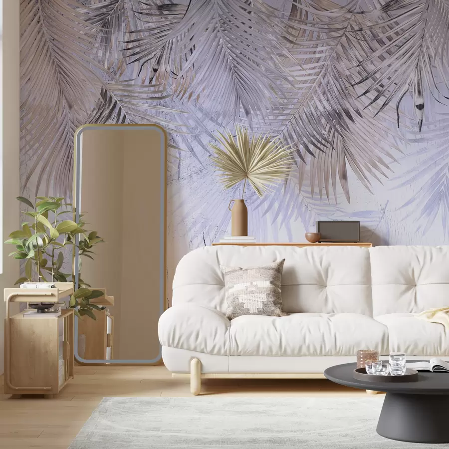 wall murals Љубичасти тропски листови у грунге стилу u93843v1