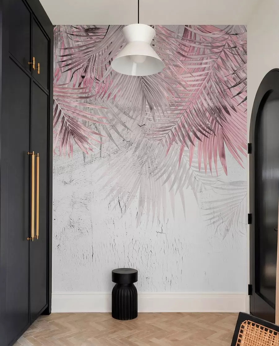 wall murals Розе тропско лишће у грунге стилу u93843v2
