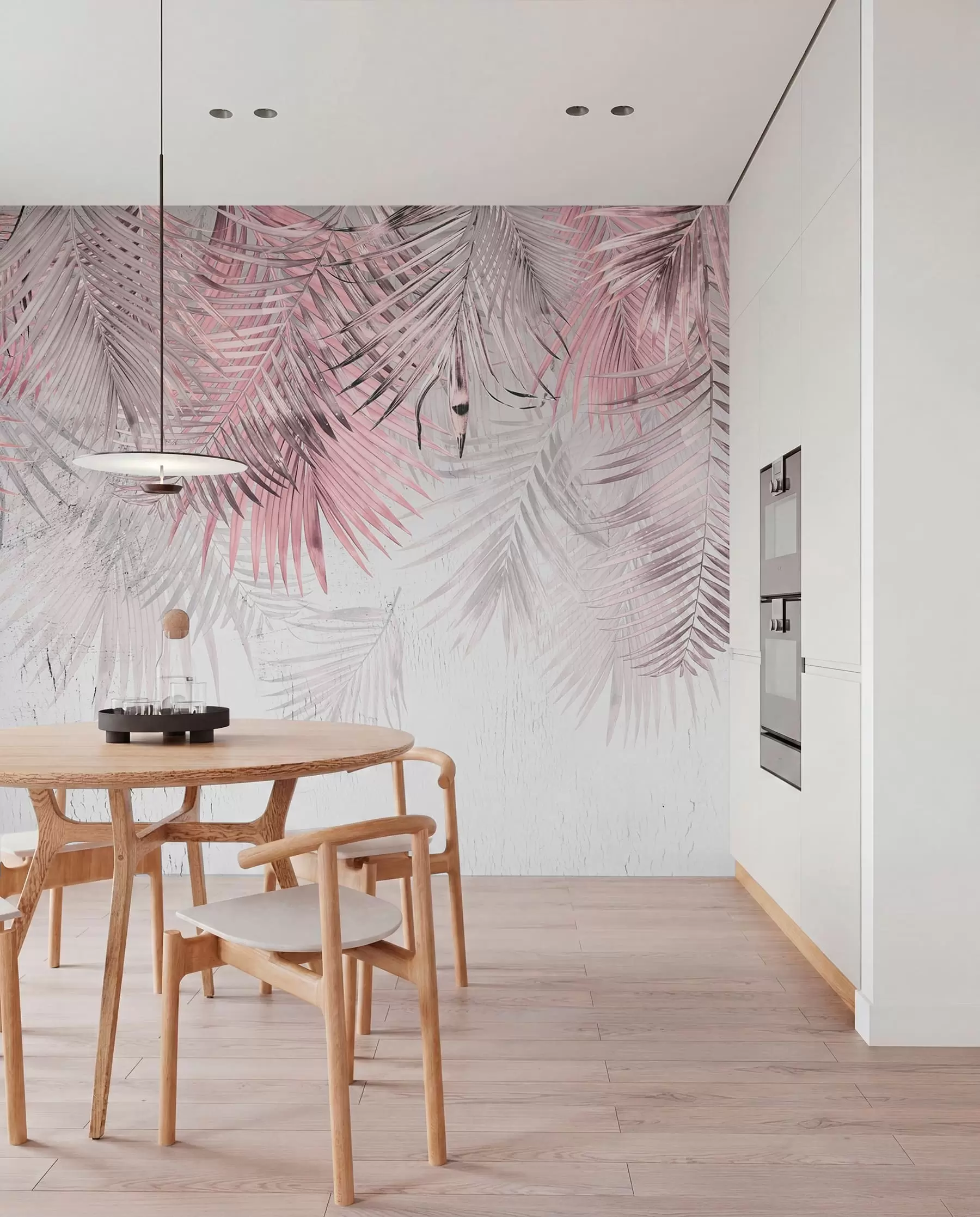 wall murals Розе тропско лишће у грунге стилу u93843v2
