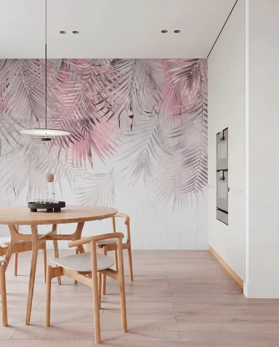 wall murals Розе тропско лишће у грунге стилу u93843v2