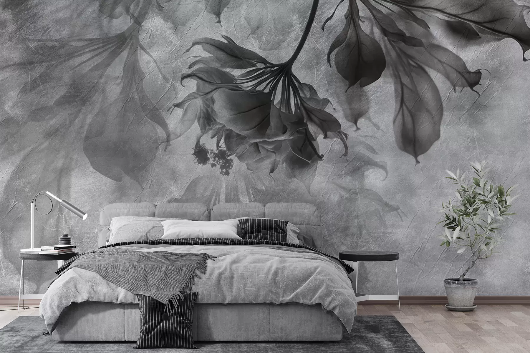 wall murals Нежне прозирне гране у сивој боји u93927v2