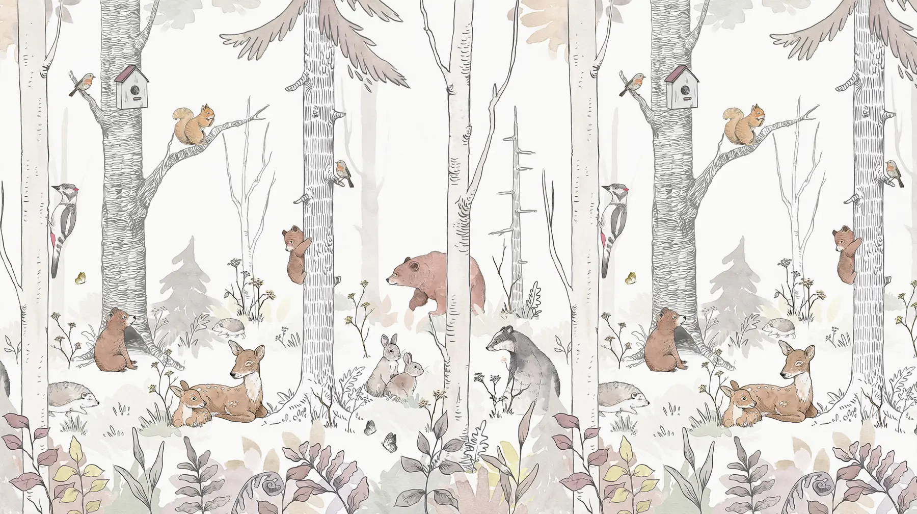 wall murals Шумски пријатељи, смешне животиње u96850