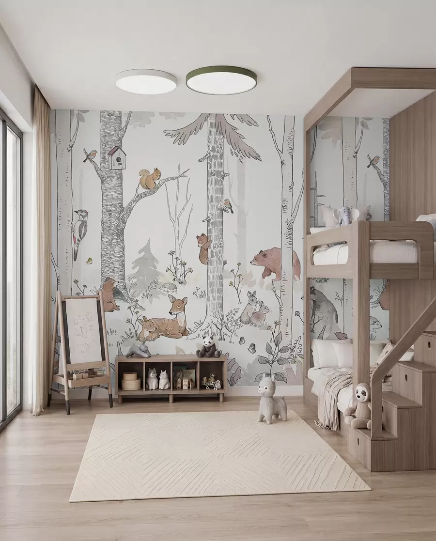 wall murals Prijatelji u brezovoj šumi u96850