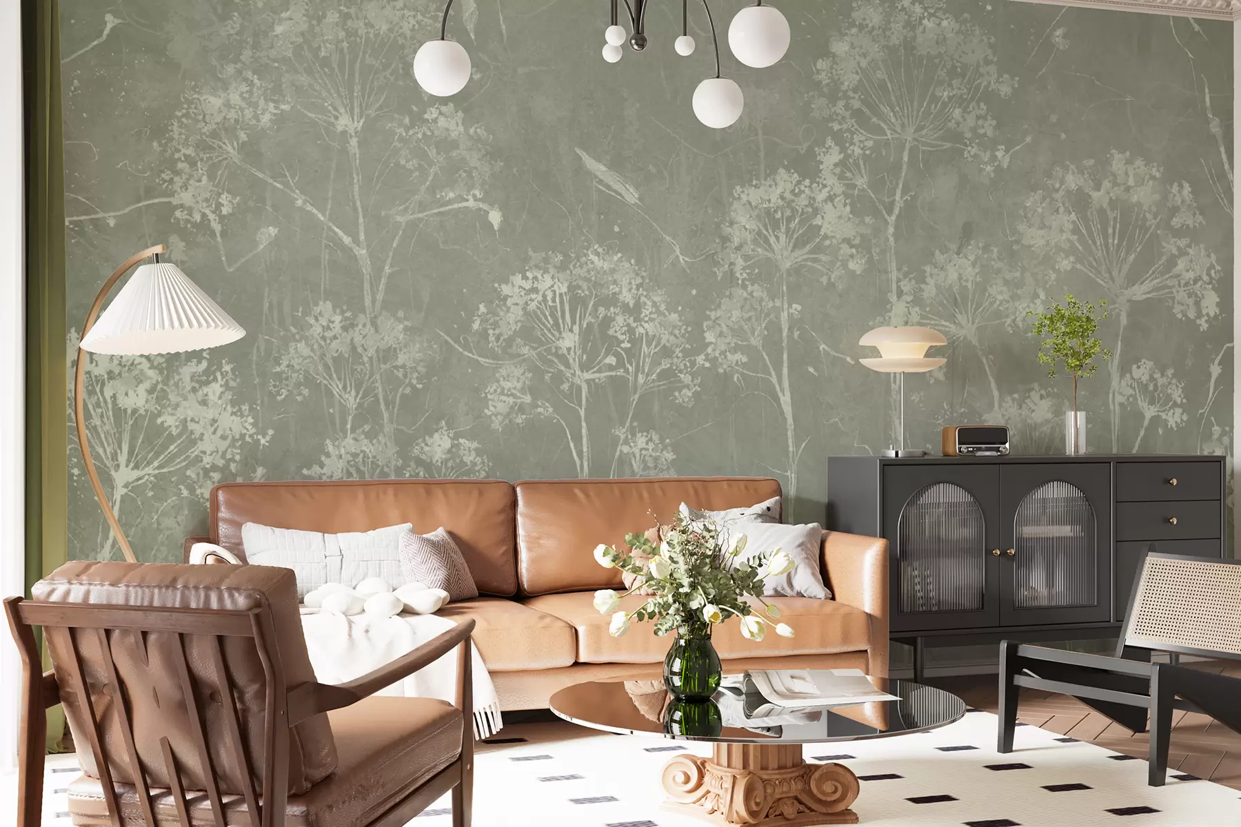 wall murals Дивље цвеће у грунге стилу u96551v1