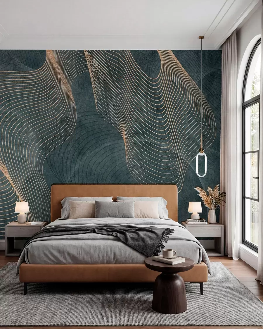 wall murals Зелене таласасте линије u97469v1