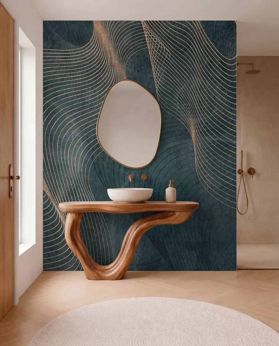 wall murals Зелене таласасте линије u97469v1