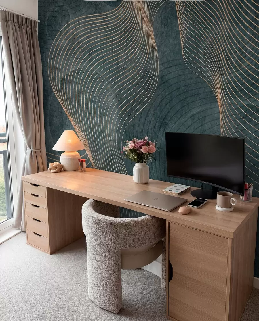 wall murals Зелене таласасте линије u97469v1