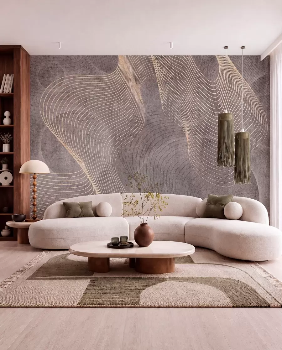wall murals Таласасте линије у песку и беж u97469
