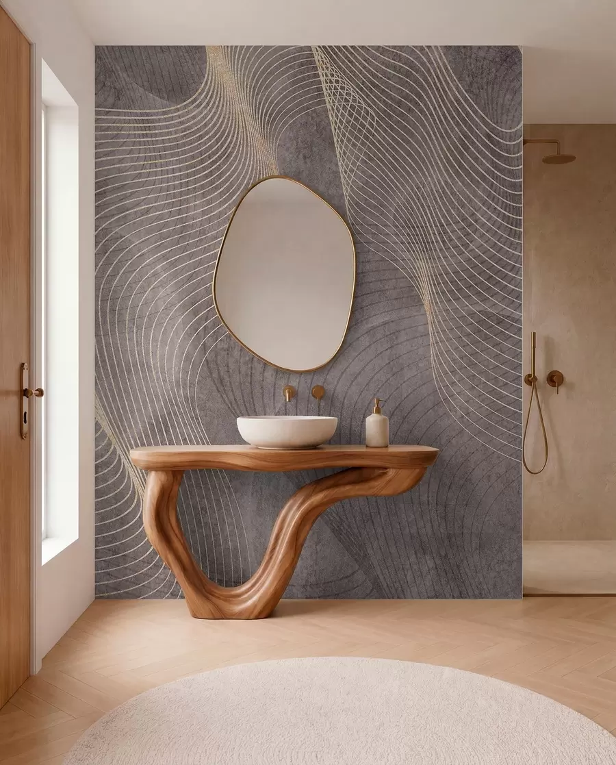 wall murals Таласасте линије у песку и беж u97469