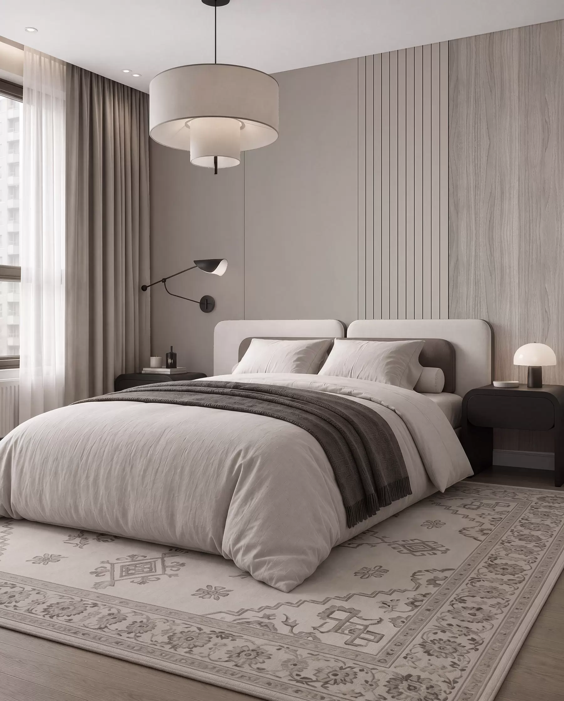 wall murals Панел са летвицама и дрветом u97549