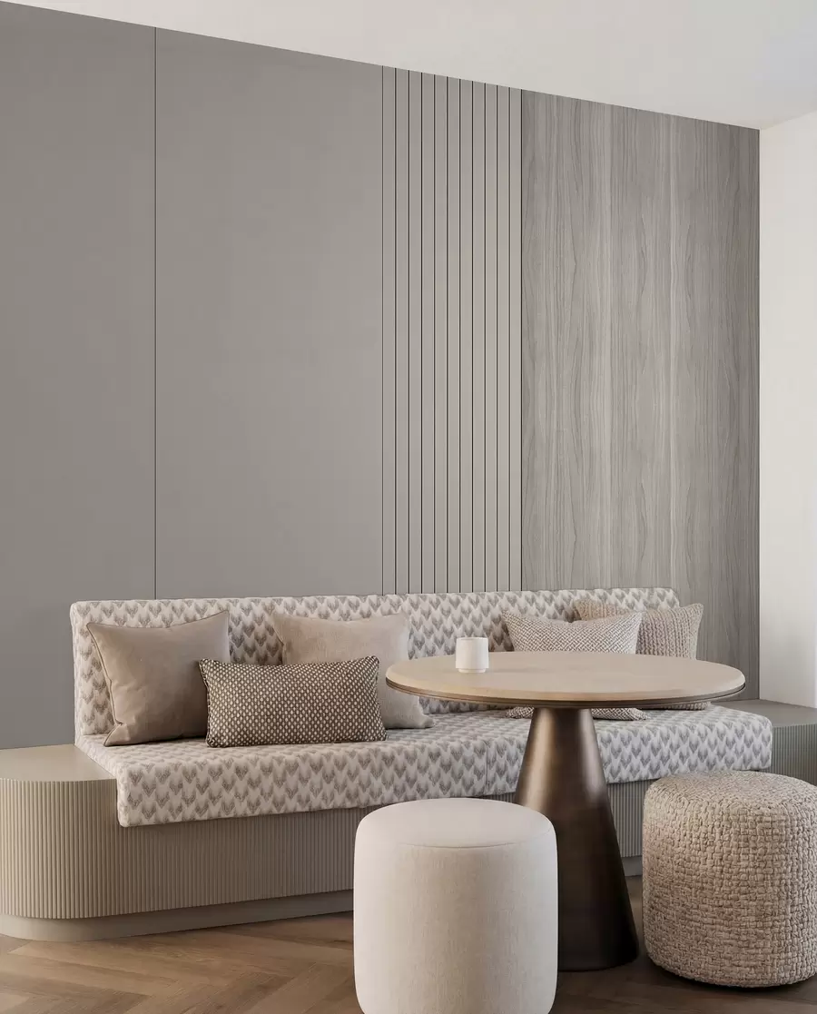 wall murals Панел са летвицама и дрветом u97549
