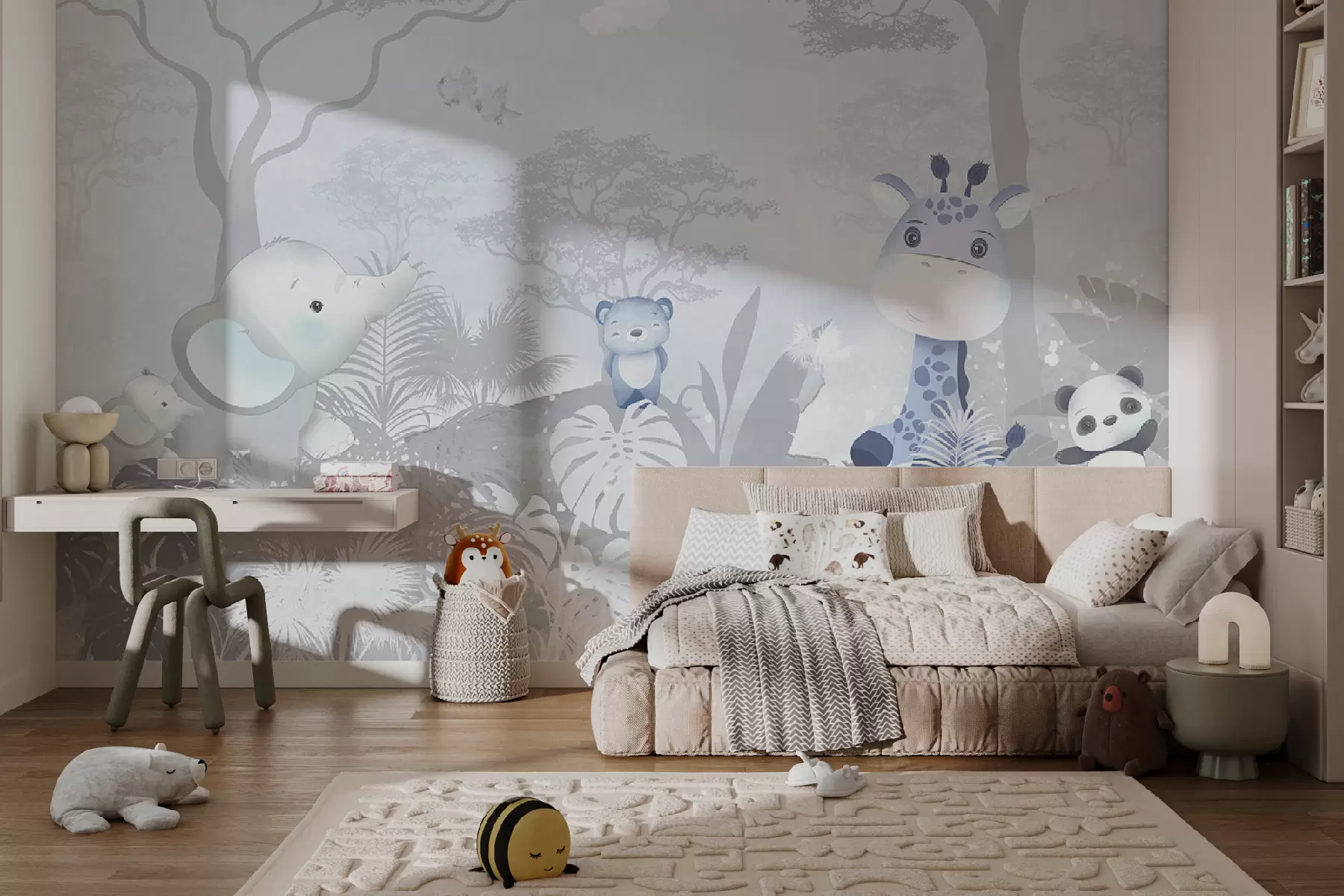wall murals Слатке животиње у савани у плавим бојама u73878v1