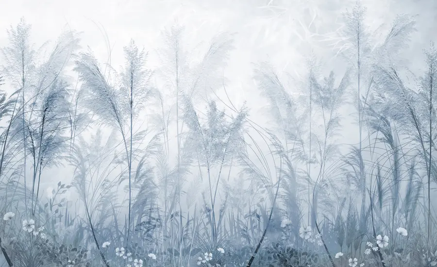 wall murals Високе биљке у пастелним бојама у плавим бојама u93903v1