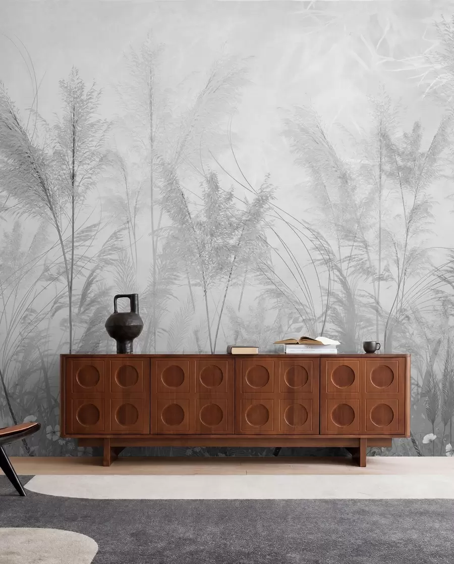 wall murals Високе биљке у пастелним бојама у сивим тоновима u93903v4