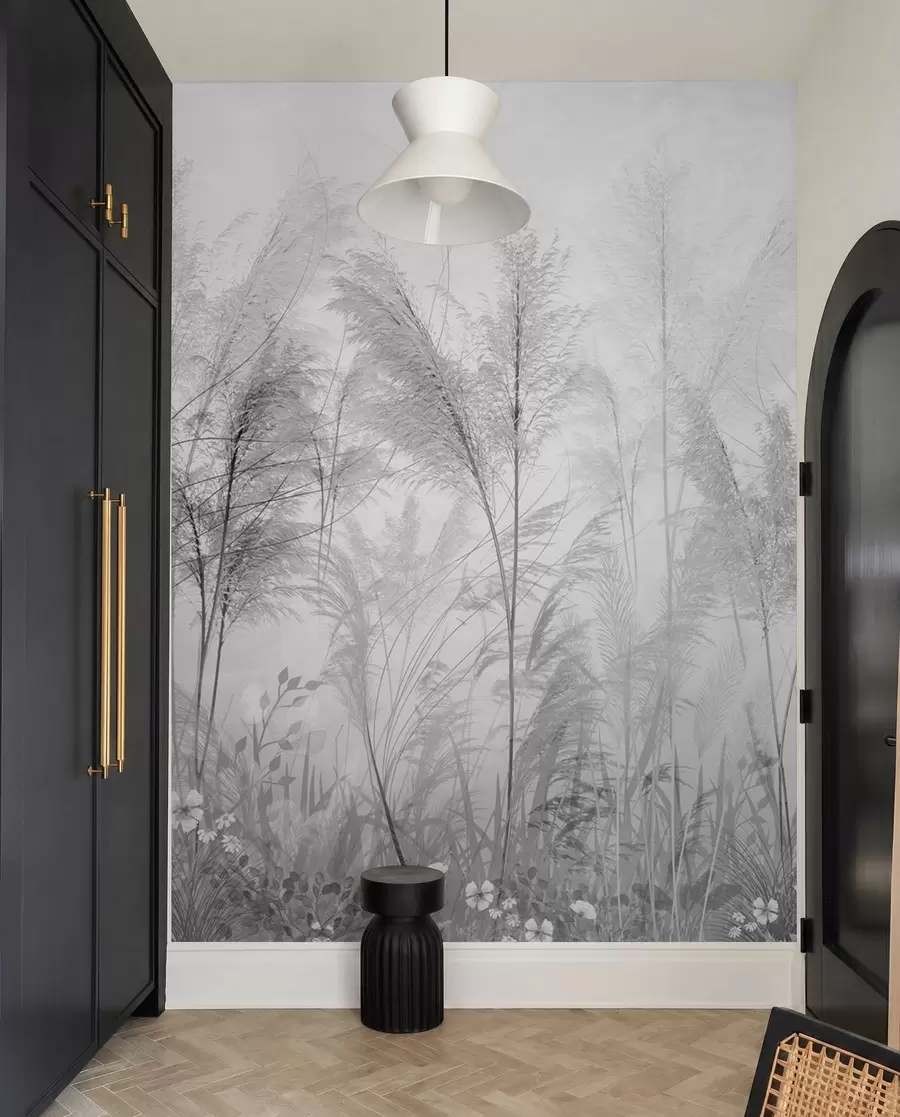 wall murals Високе биљке у пастелним бојама у сивим тоновима u93903v4