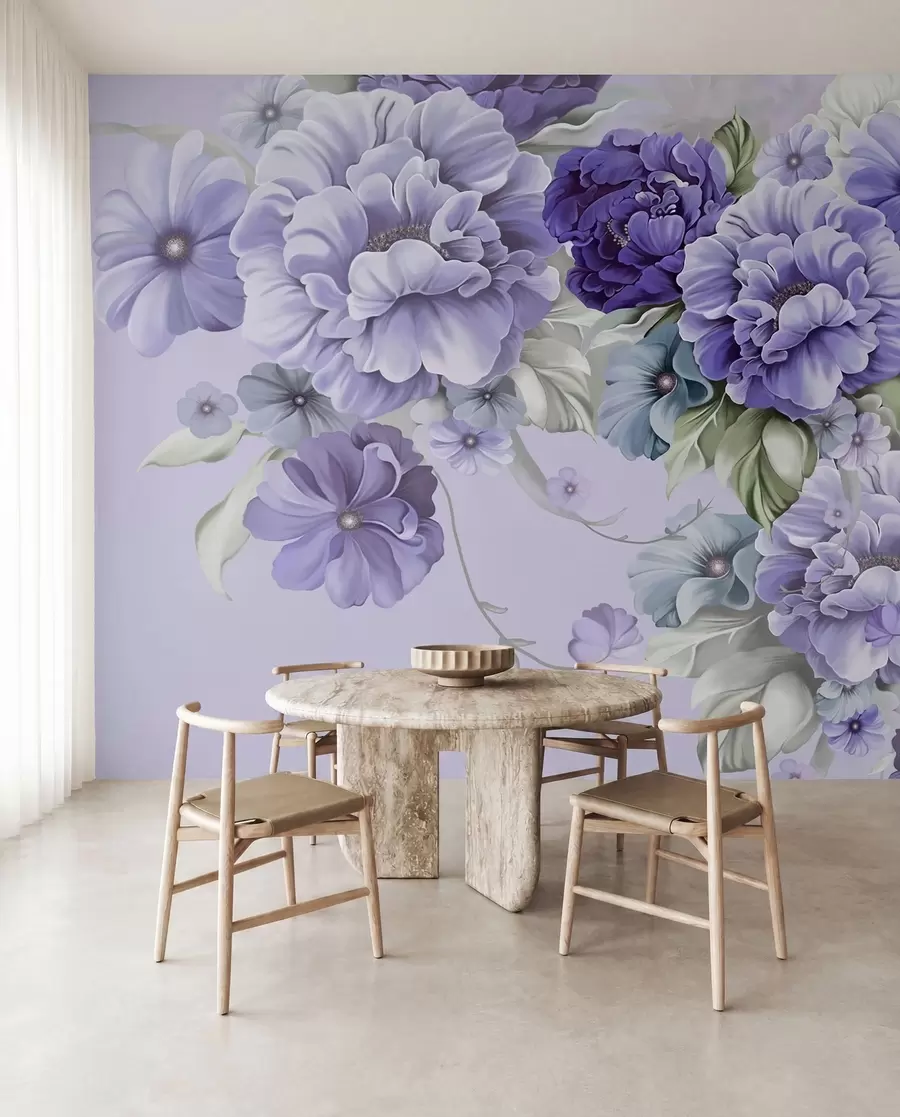 wall murals Деликатно плаво цвеће у плавим бојама u59900v2
