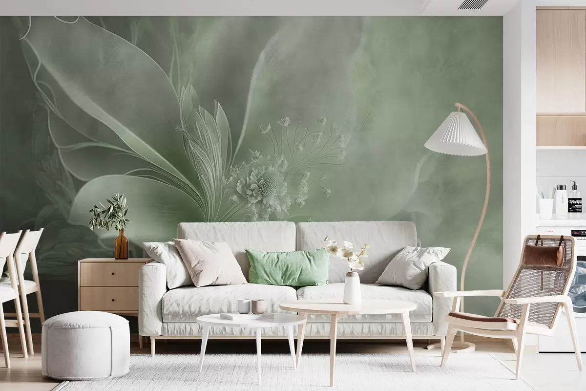 wall murals Веома деликатан цвет зелене боје u93944v3