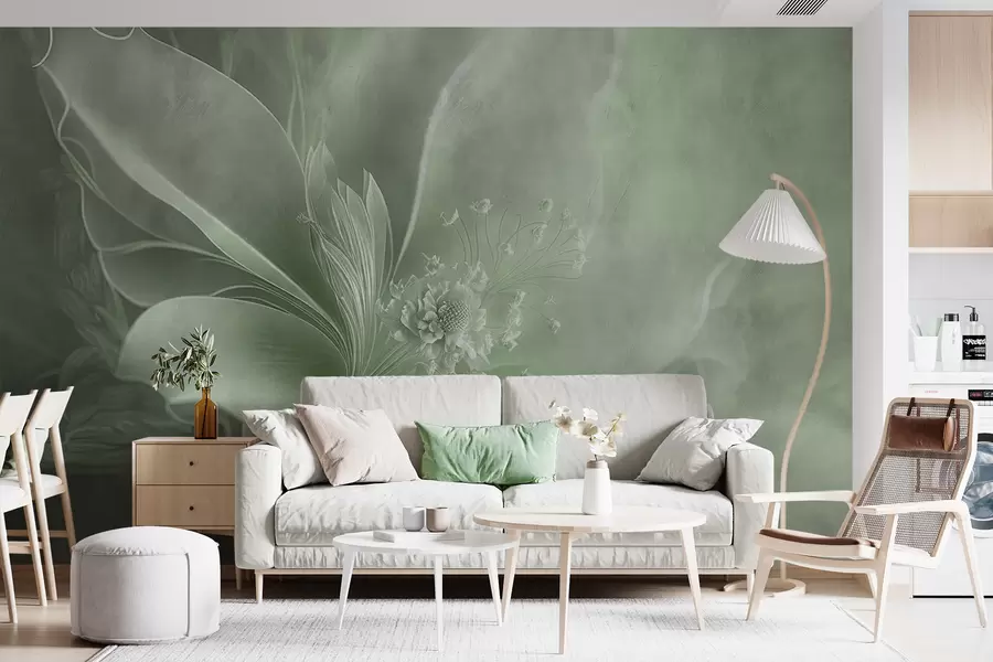 wall murals Веома деликатан цвет зелене боје u93944v3