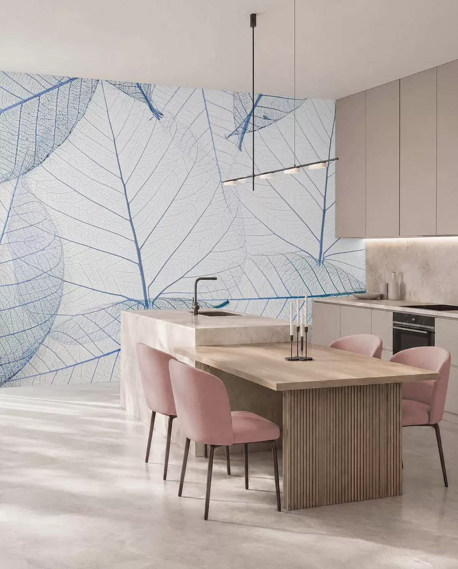 wall murals Провидни листови плаве боје u24439v1