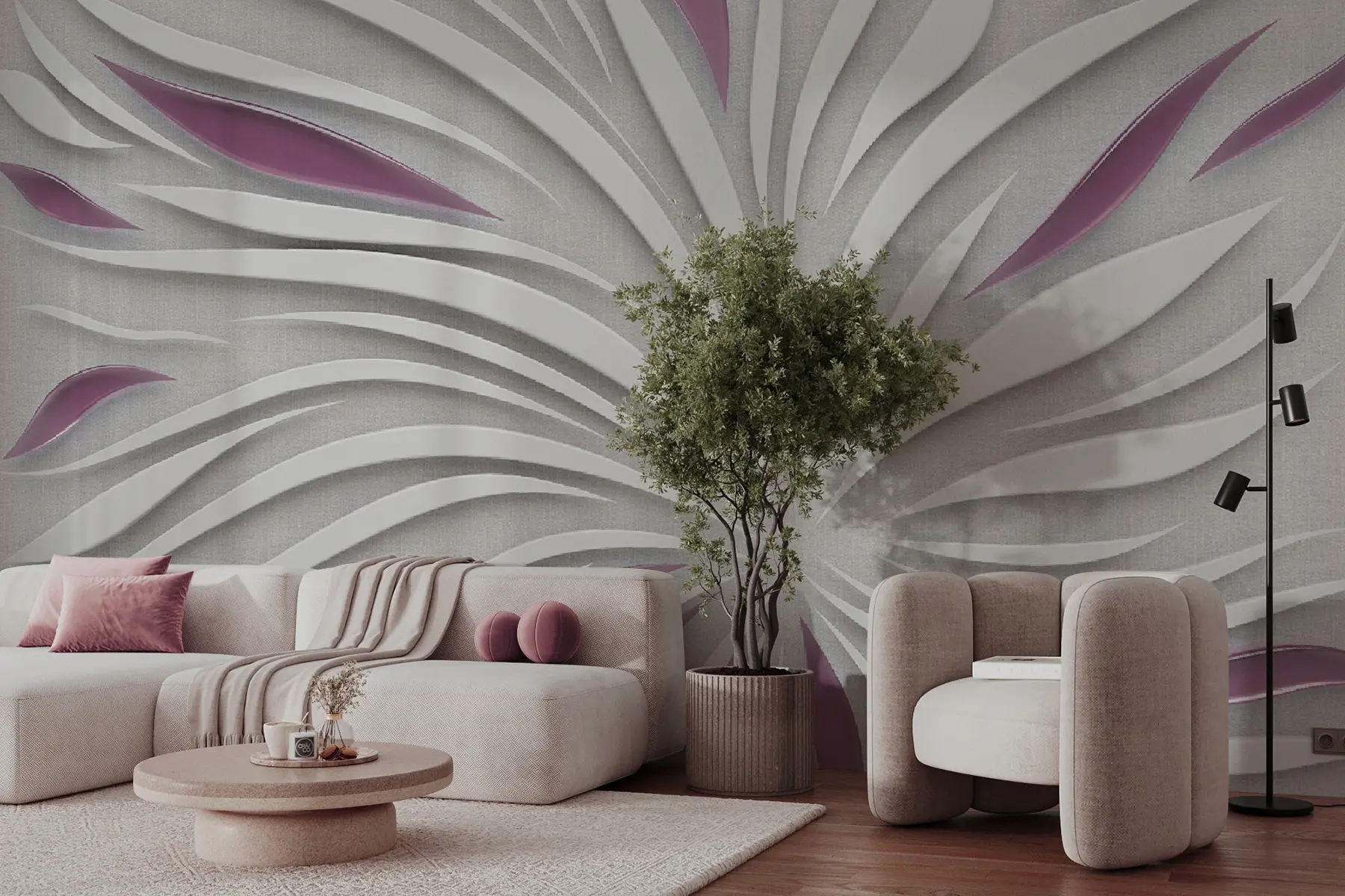 wall murals Апстрактни цвет на тканини у ружичастим бојама u06452v4