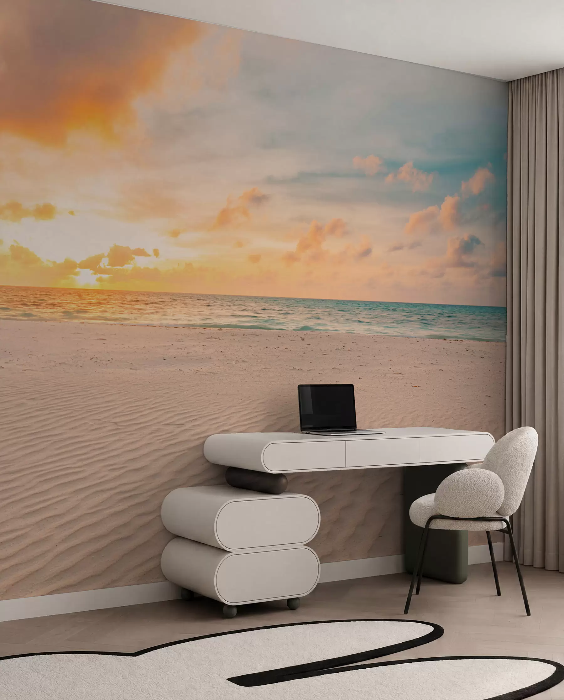 wall murals Плажа са белим песком, море и таласи u97894
