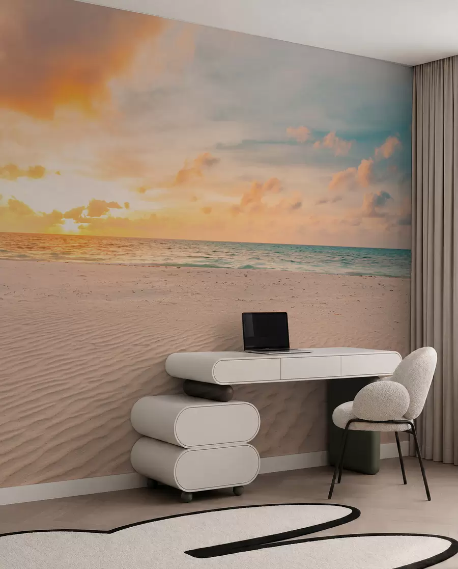 wall murals Плажа са белим песком, море и таласи u97894