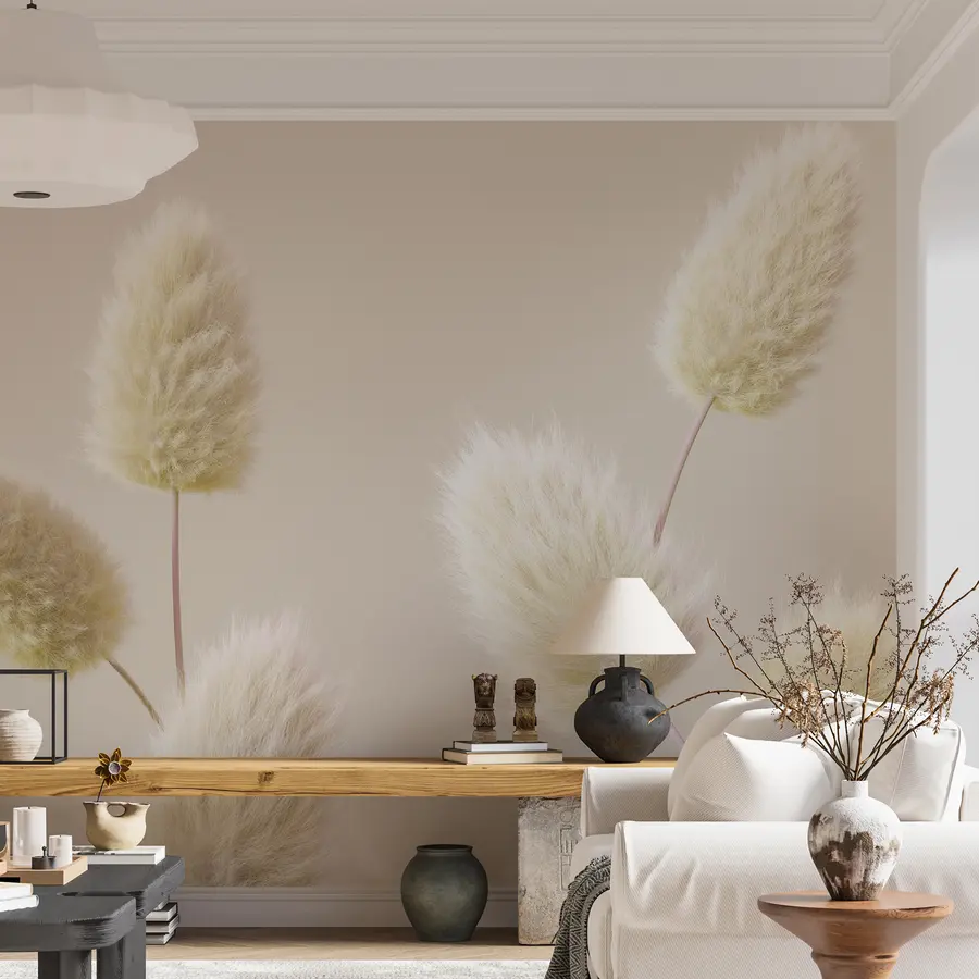 wall murals Модерно беж сушено цвеће у бохо стилу u98432v1