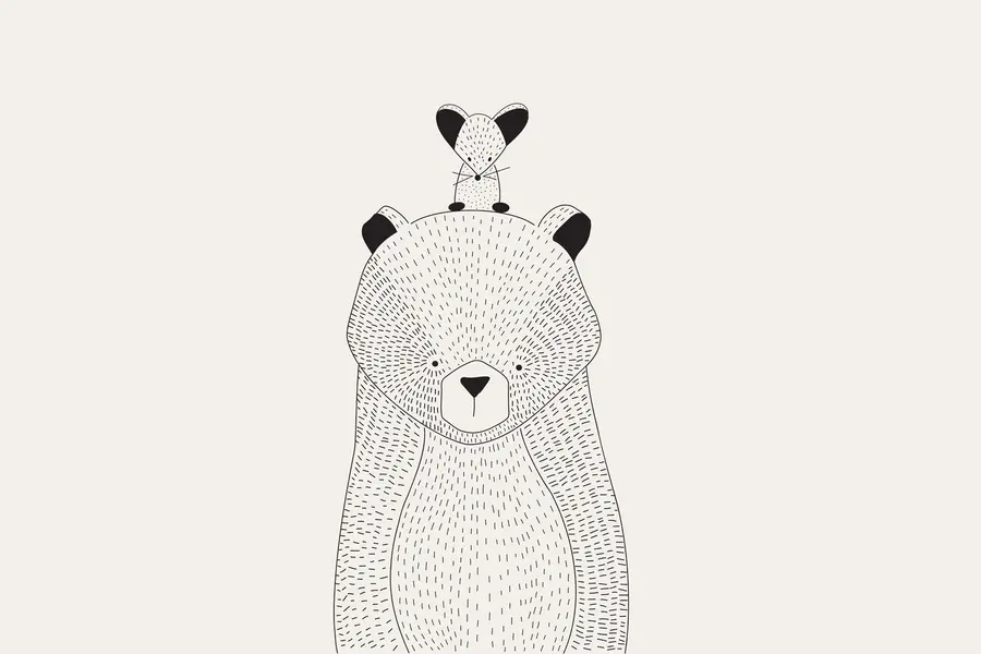 wall murals Медо са мишем u98483