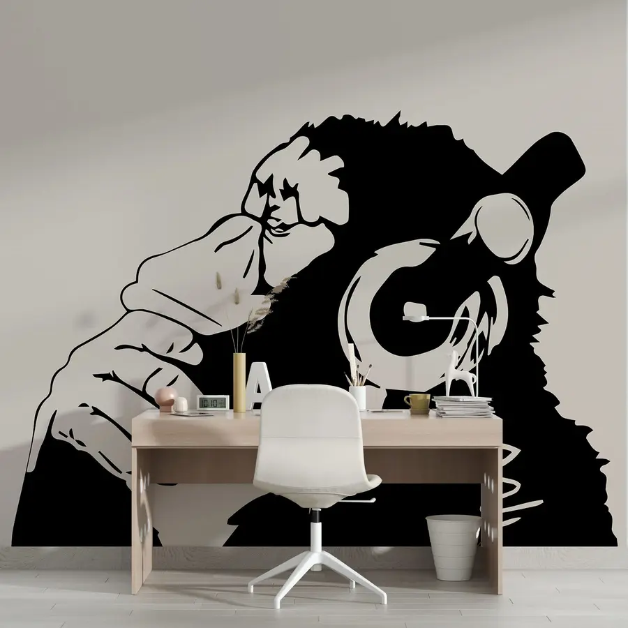 wall murals Мајмун слуша музику u98182